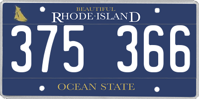 RI license plate 375366