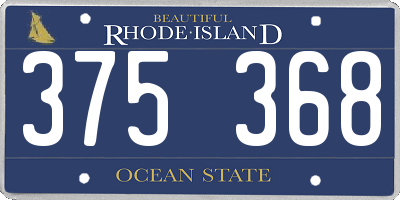 RI license plate 375368