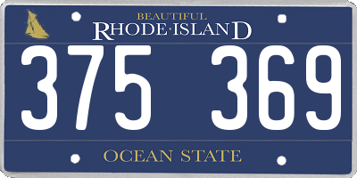 RI license plate 375369