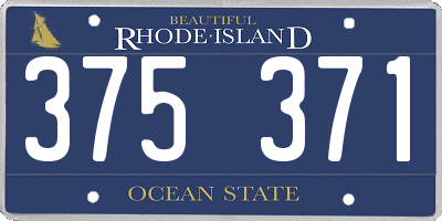 RI license plate 375371