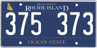 RI license plate 375373
