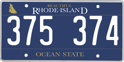 RI license plate 375374