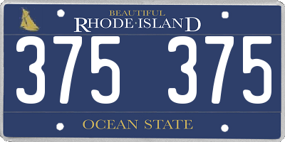 RI license plate 375375
