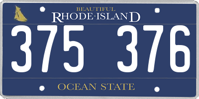 RI license plate 375376