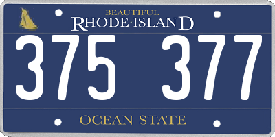 RI license plate 375377