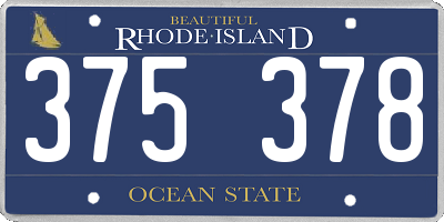 RI license plate 375378