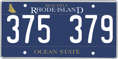 RI license plate 375379
