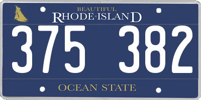 RI license plate 375382