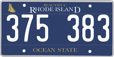 RI license plate 375383