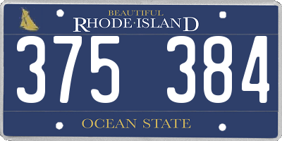 RI license plate 375384