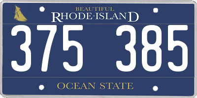 RI license plate 375385