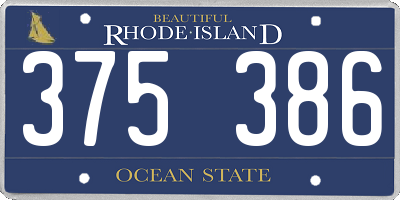 RI license plate 375386