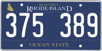 RI license plate 375389