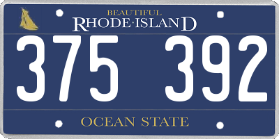 RI license plate 375392