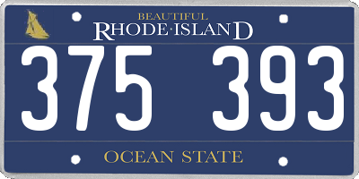 RI license plate 375393
