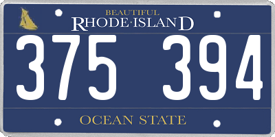 RI license plate 375394