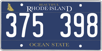 RI license plate 375398