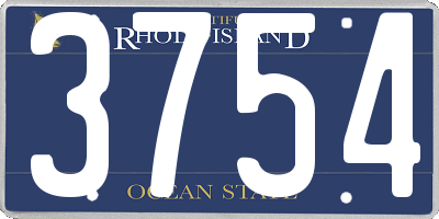 RI license plate 3754