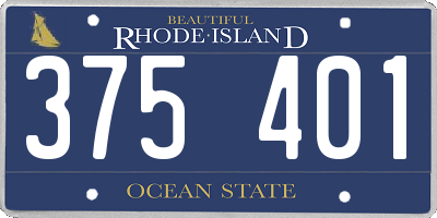 RI license plate 375401