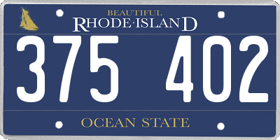 RI license plate 375402