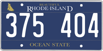 RI license plate 375404