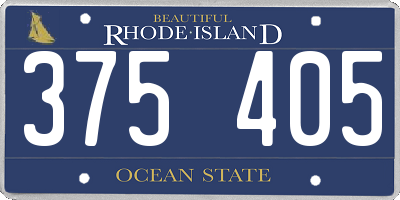 RI license plate 375405