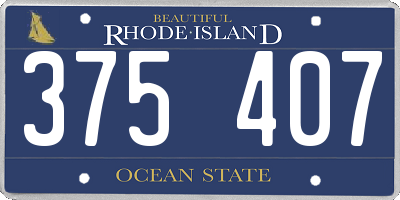 RI license plate 375407