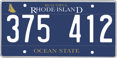 RI license plate 375412