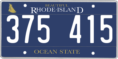 RI license plate 375415