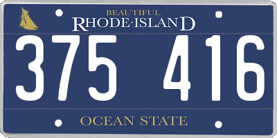 RI license plate 375416