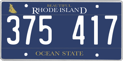 RI license plate 375417