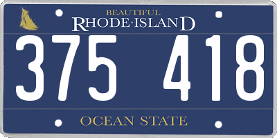 RI license plate 375418
