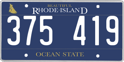 RI license plate 375419