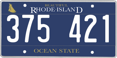 RI license plate 375421