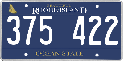 RI license plate 375422