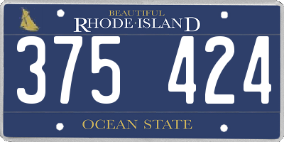RI license plate 375424