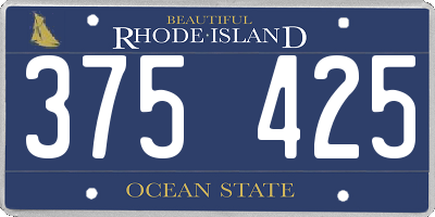 RI license plate 375425