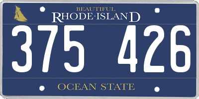 RI license plate 375426