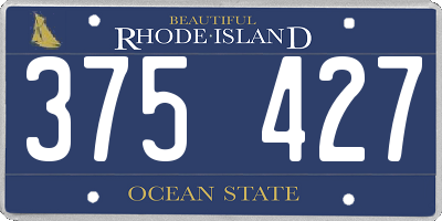 RI license plate 375427