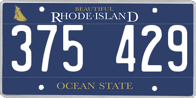 RI license plate 375429