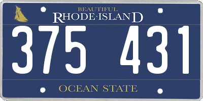 RI license plate 375431