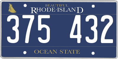 RI license plate 375432