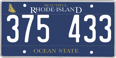RI license plate 375433