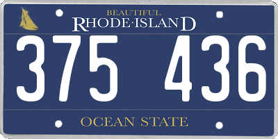 RI license plate 375436