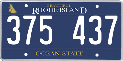 RI license plate 375437