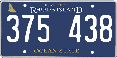RI license plate 375438