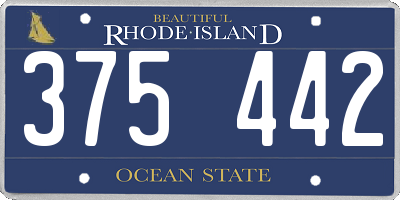 RI license plate 375442
