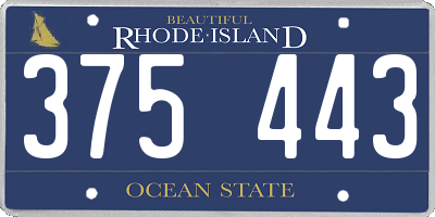 RI license plate 375443