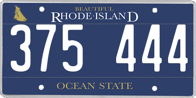 RI license plate 375444