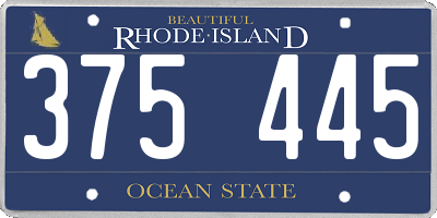 RI license plate 375445